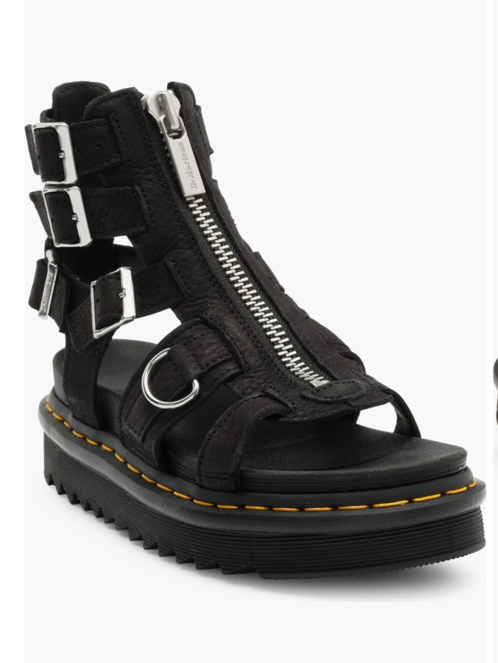 Dr. Martens Black Gladiator Platform Sandals with Buckle Straps - Picture 2 of 15